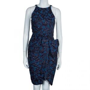Lanvin Brocade Sheath Dress With Bows 34 EU 2 US